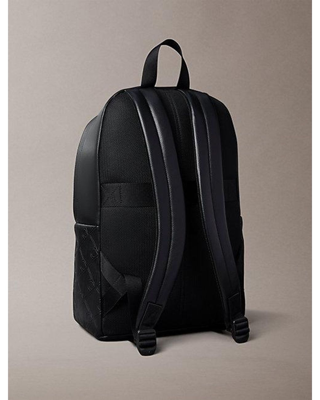 Calvin Klein Black Embossed Emblem Logo Trolley Backpack for men