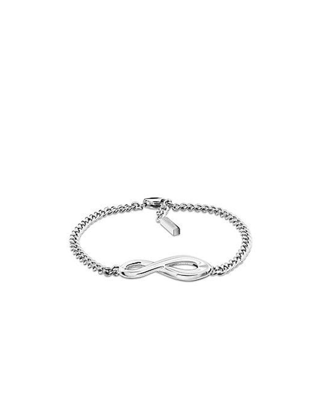 Calvin Klein White Jeans Stainless Steel Infinity Bracelet for men