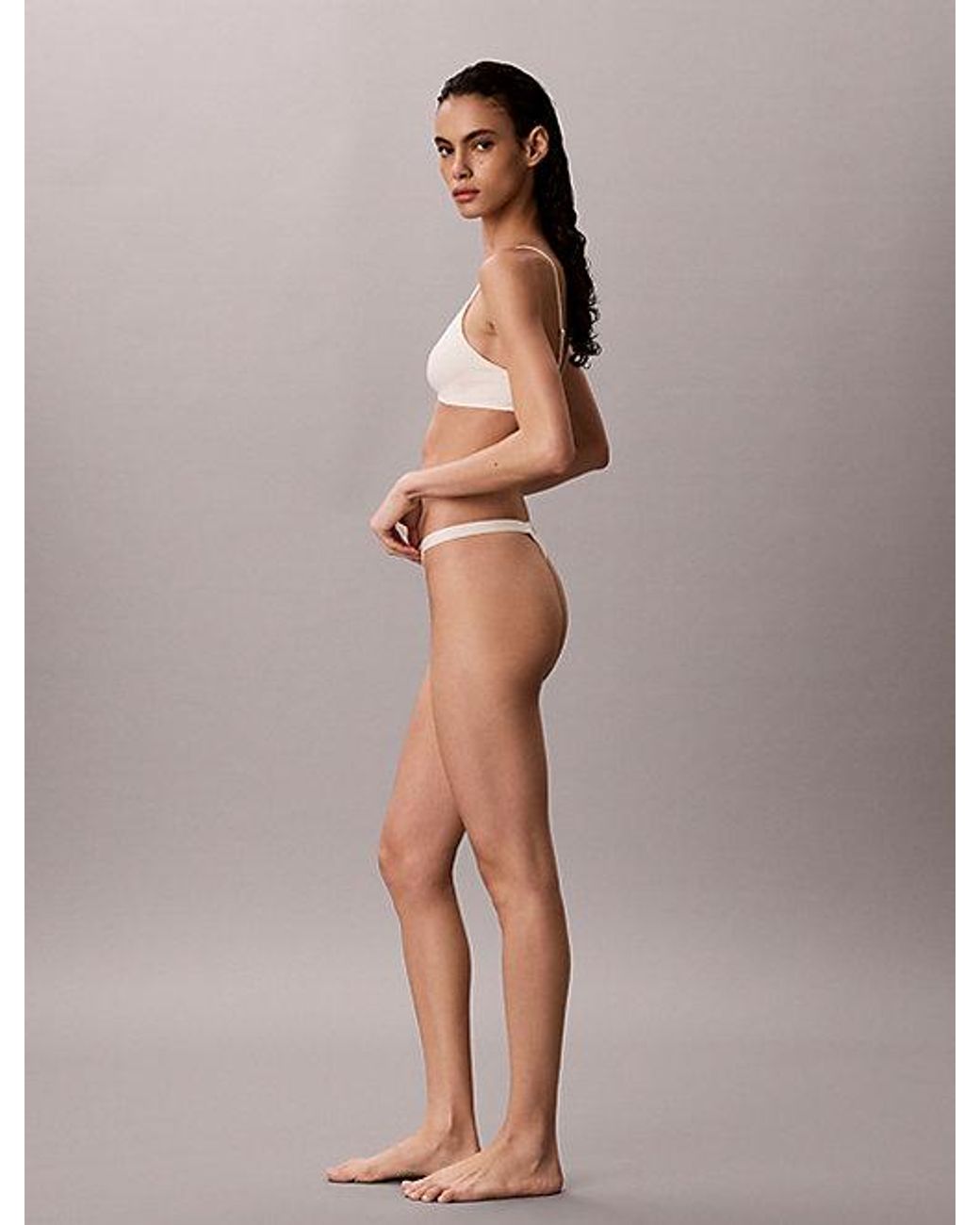Calvin Klein White String Thong Minimalist Emblem