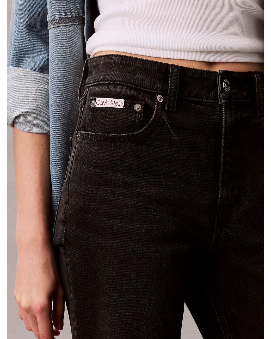 Calvin Klein Black High Rise Straight Jeans