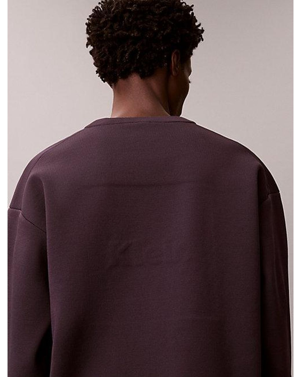 Calvin Klein Purple Jeans Logo Graphic Relaxed Jumper for men