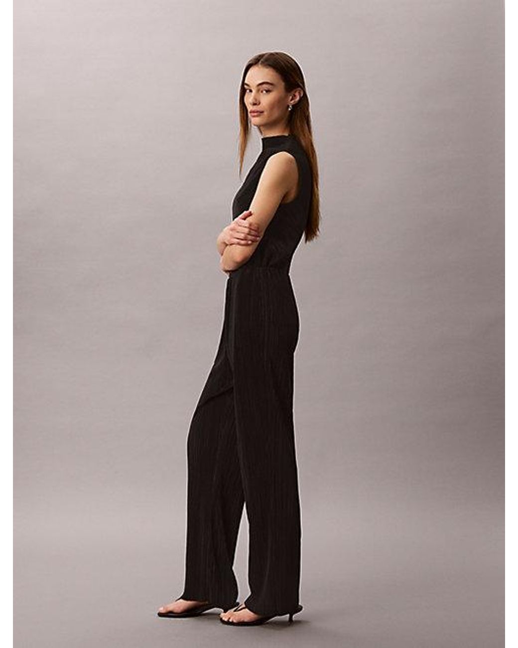 Calvin Klein Black Plisse Pull On Lounge Trousers