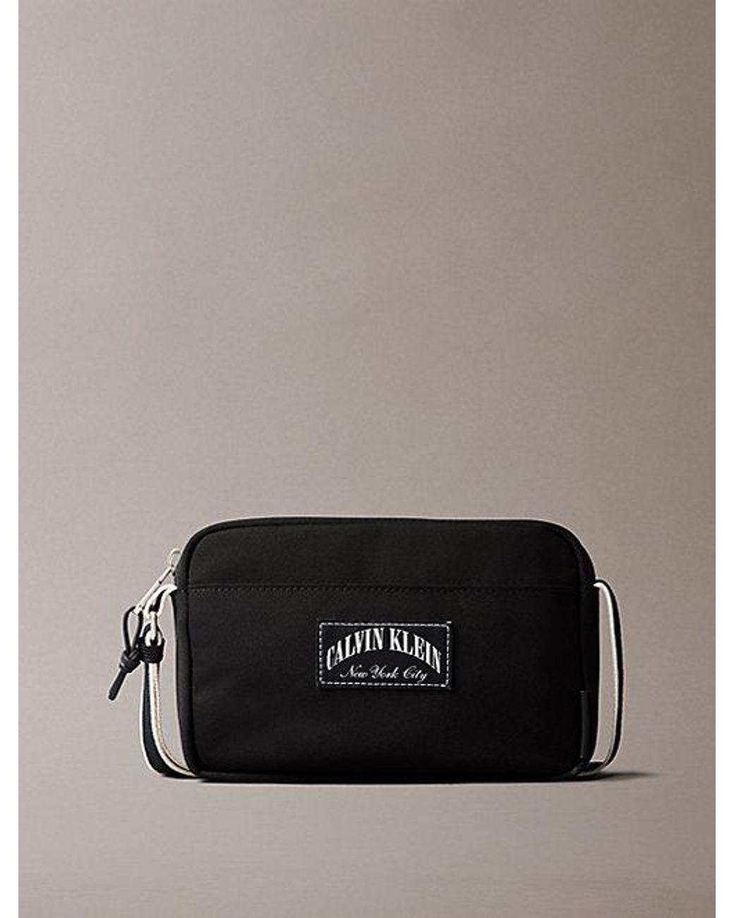 Calvin Klein Black Heritage Logo Crossbody Camera Bag for men