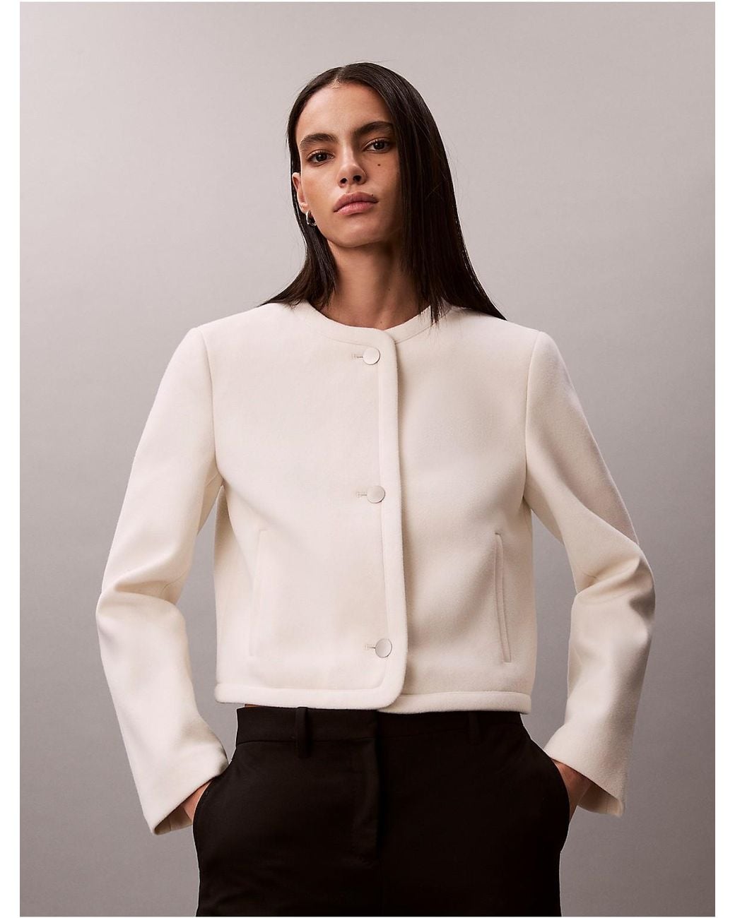 Calvin Klein Multicolor Structured Collarless Jacket