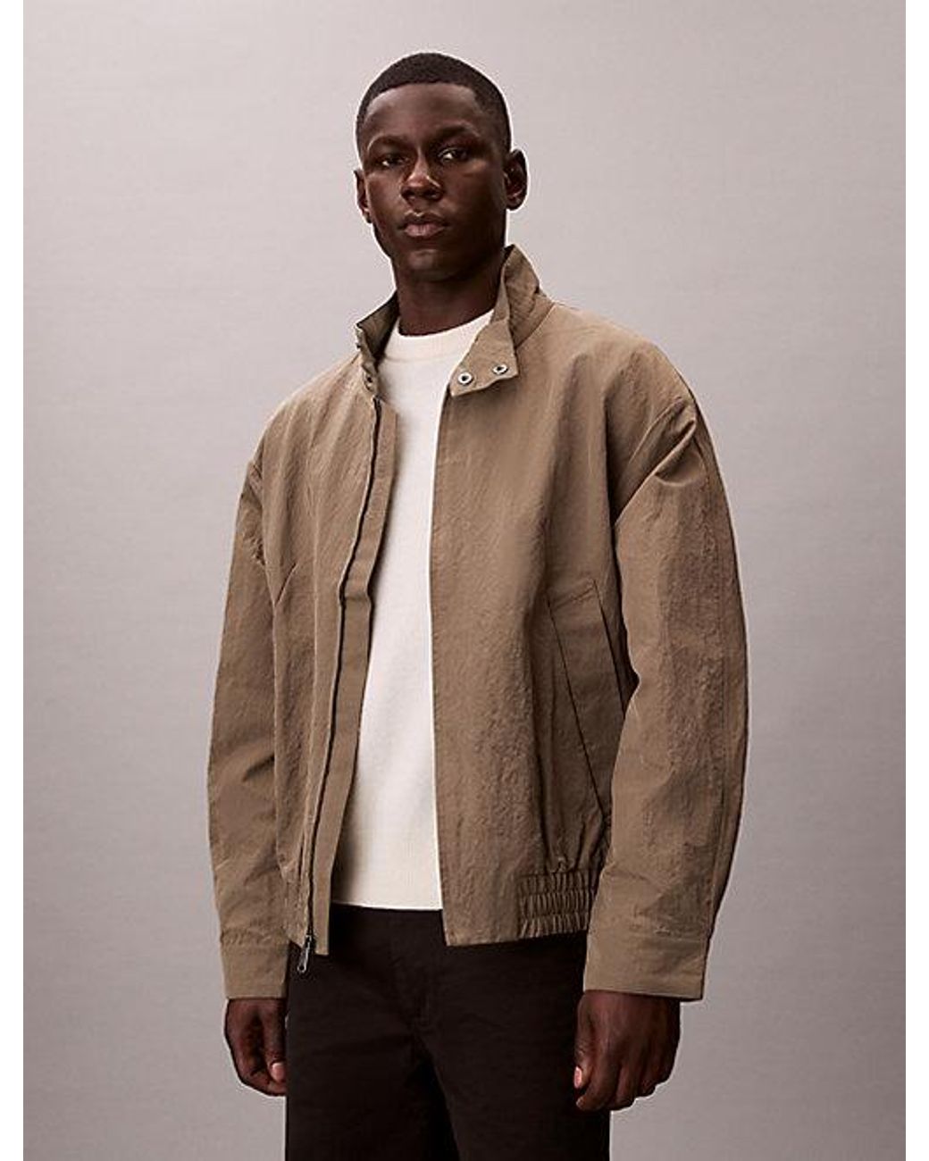 Calvin Klein Tech Relaxed Blouson-Jack in het Natural voor heren