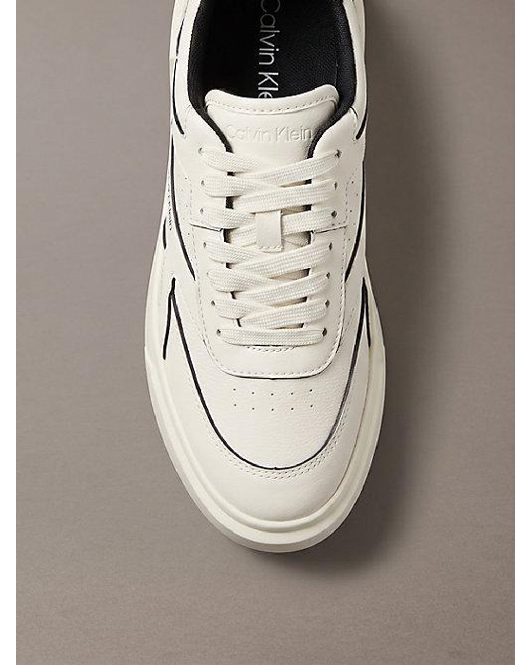Calvin Klein Metallic Leather Signature Trainers