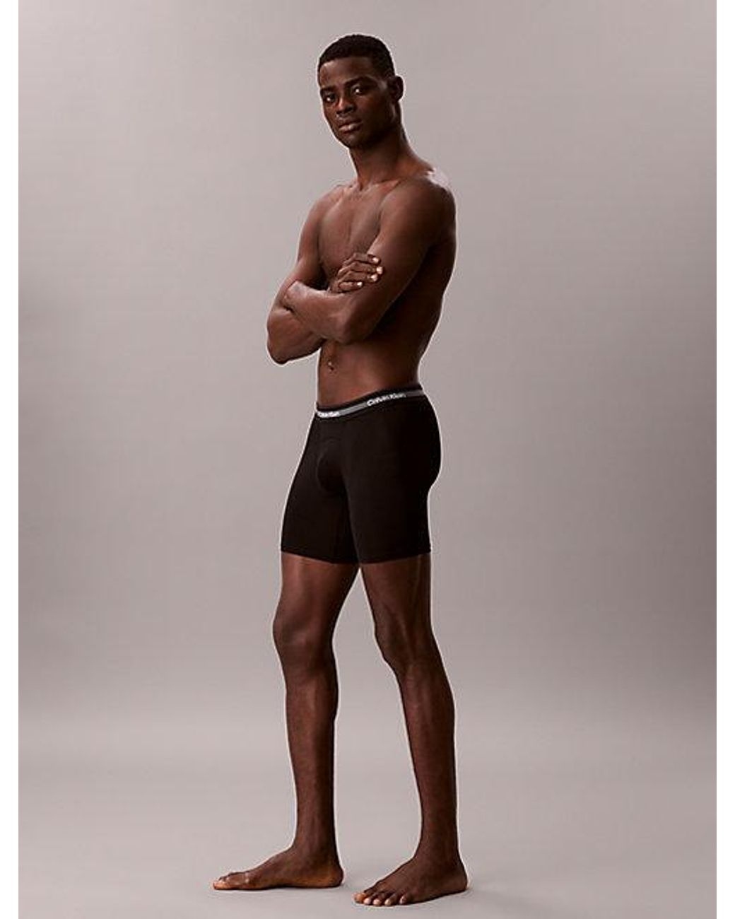 Calvin Klein 3-Pack Lange Boxer Briefs in het Black voor heren