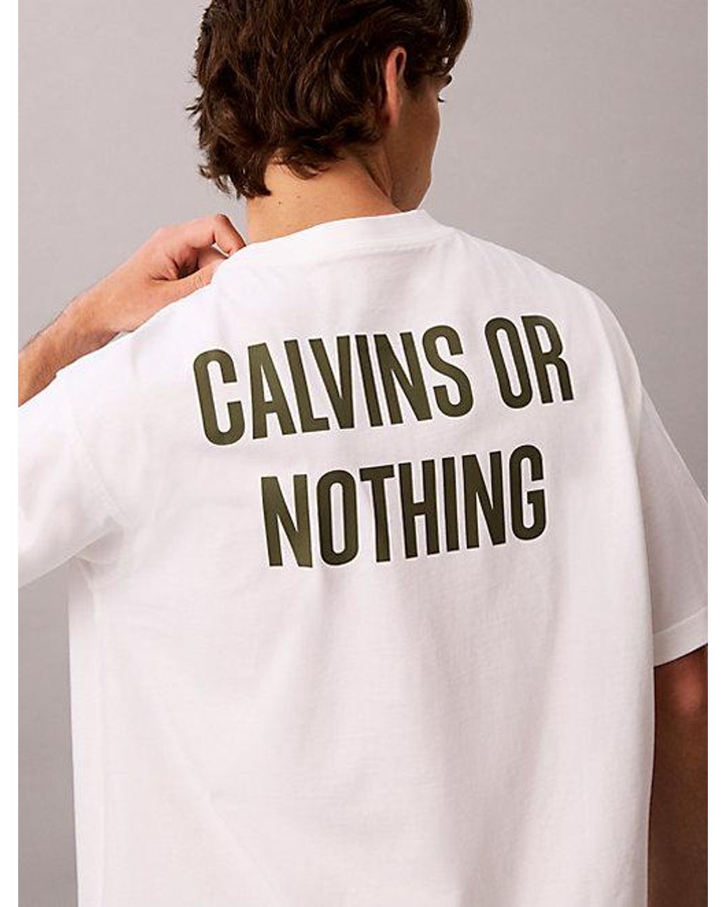 Calvin Klein Multicolor Jeans Relaxed Calvins Or Nothing Graphic T-Shirt for men