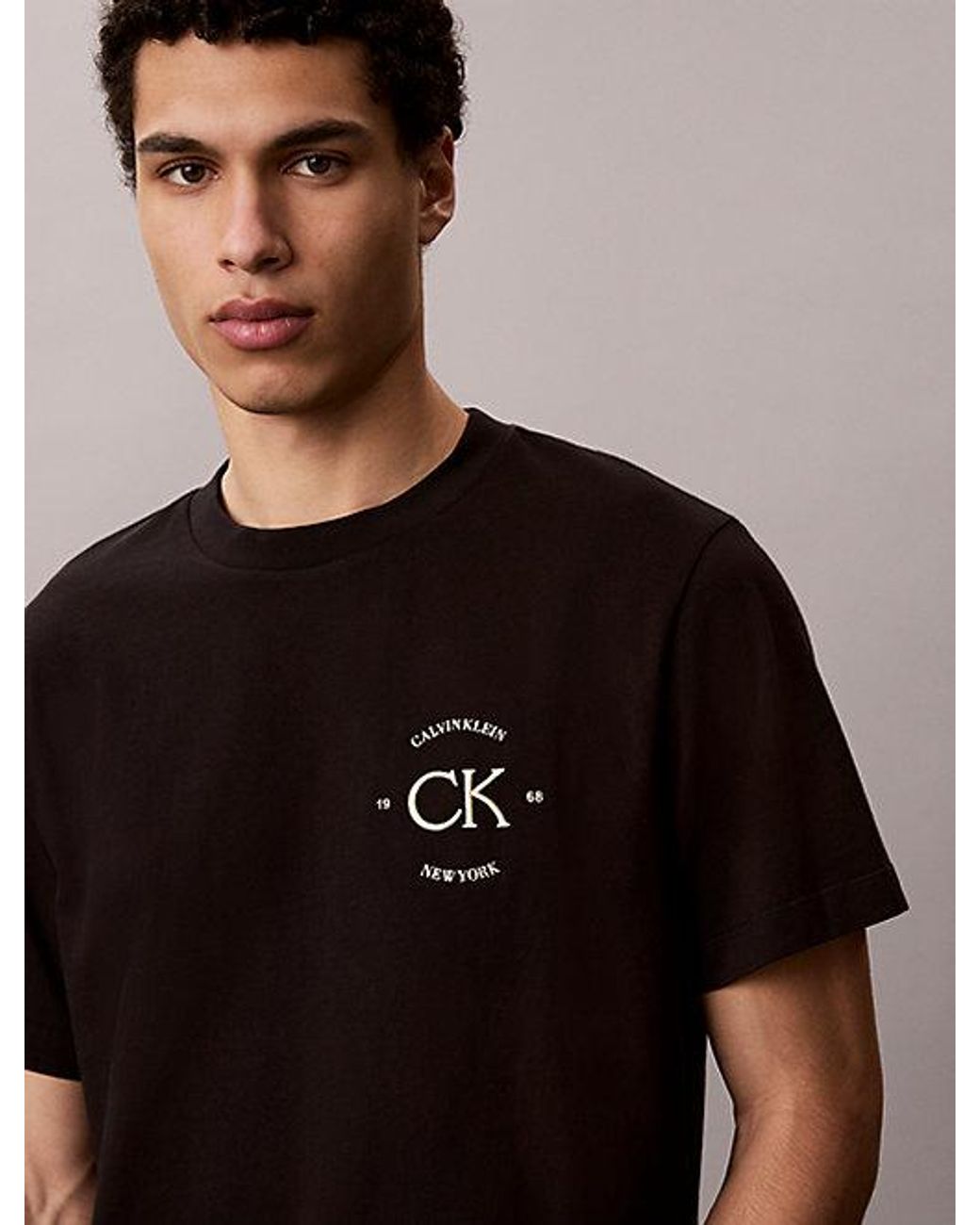 Calvin Klein Black Jeans Embroidered Logo T-Shirt for men