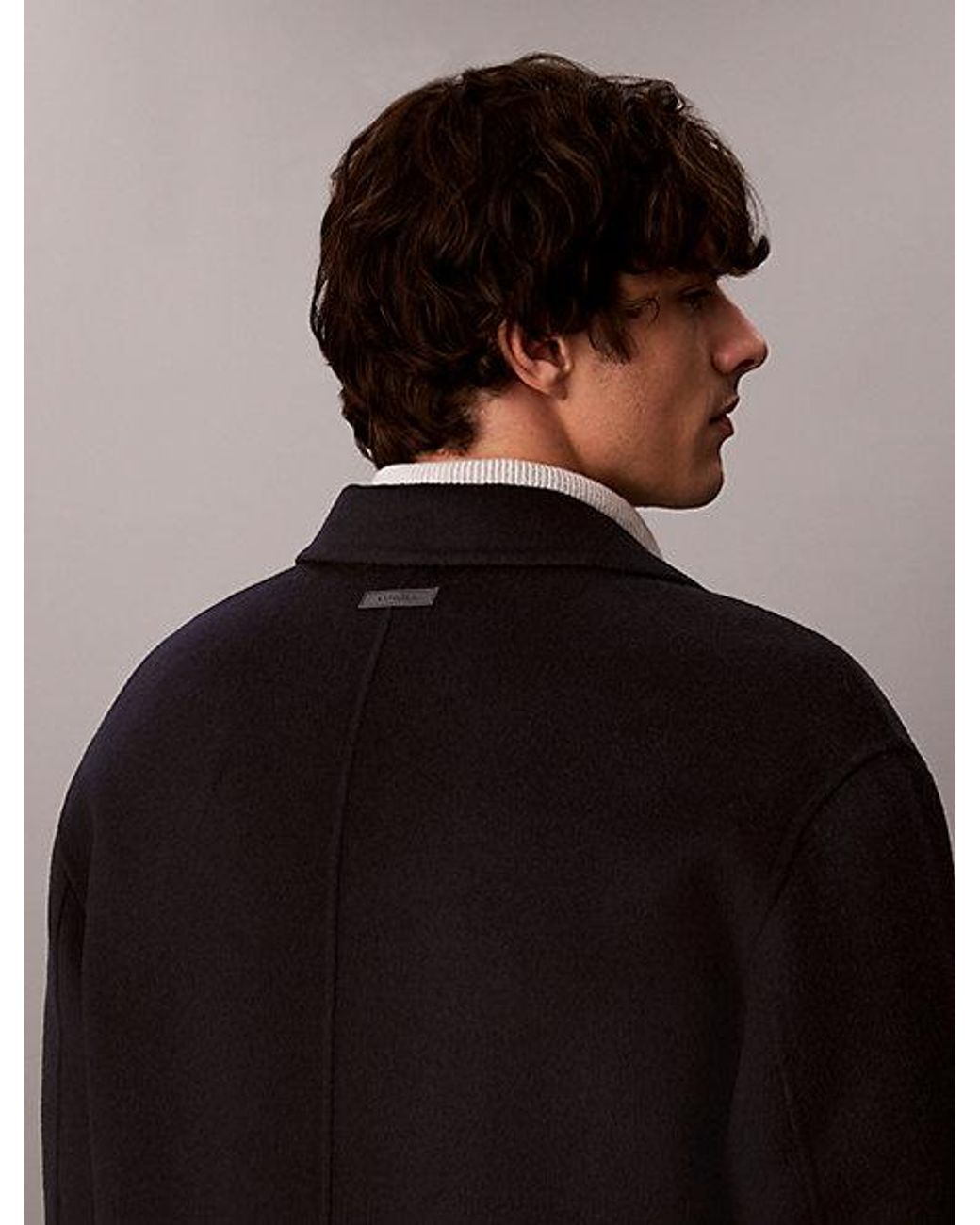 Calvin Klein Multicolor Reversible Wool Blend Coat for men