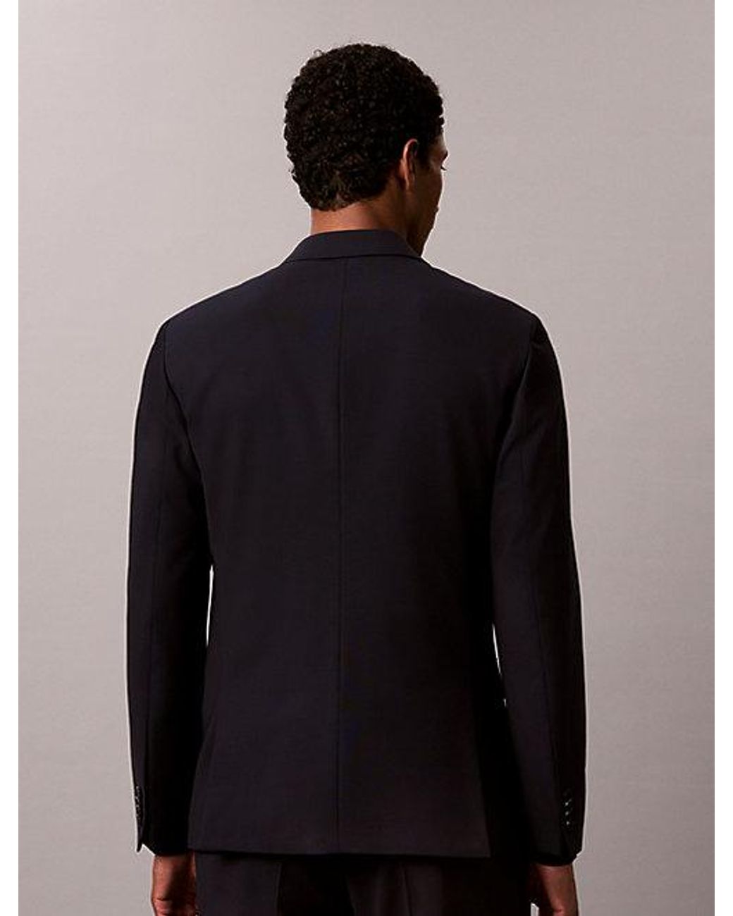 Calvin Klein Wollen Stretch Blazer Met Slim Fit in het Black voor heren