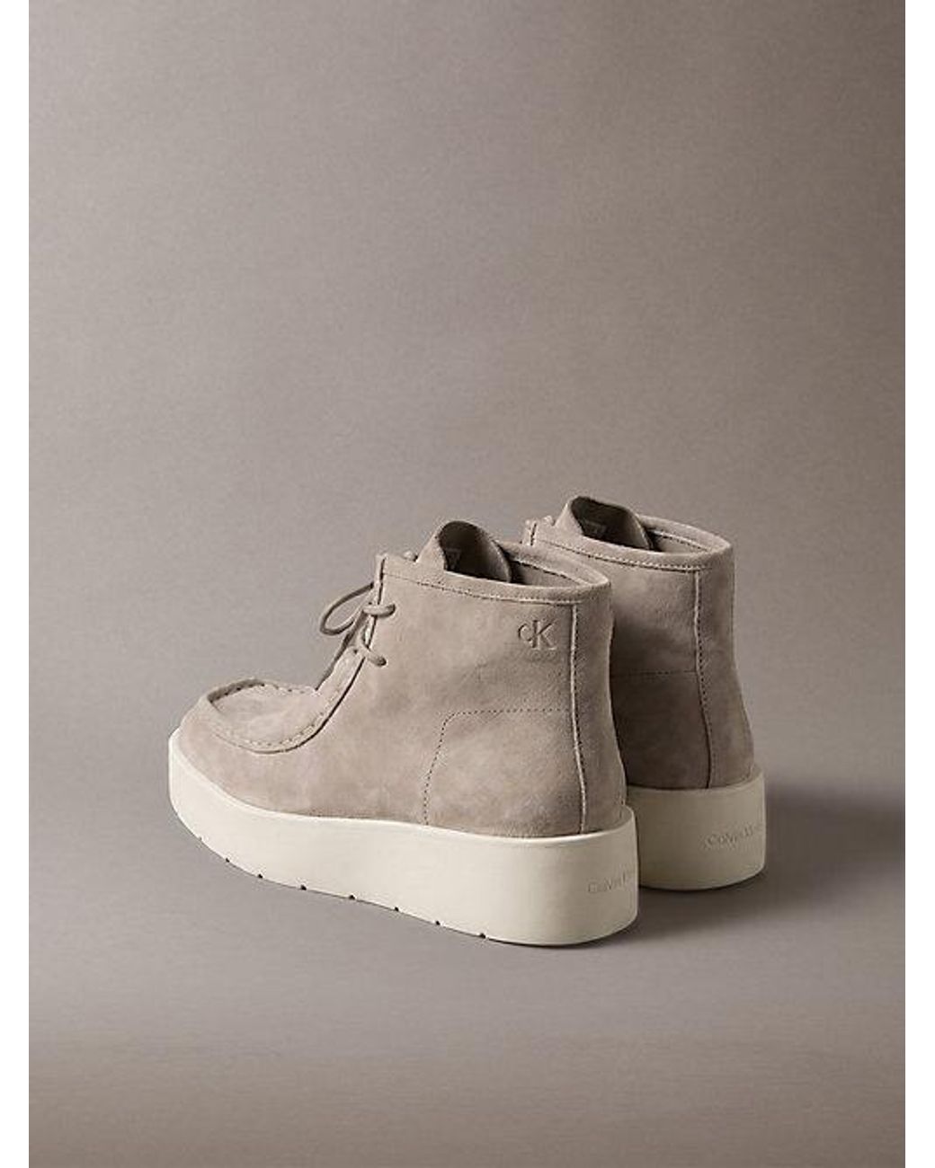 Calvin Klein Brown Suede Platform Desert Boots