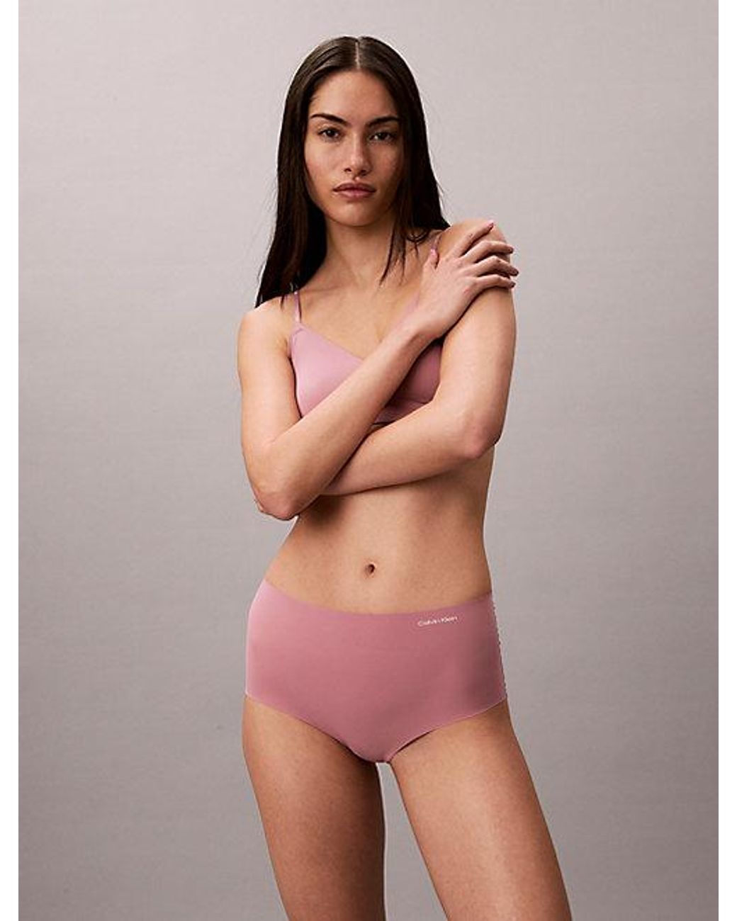 Calvin Klein Pink High Rise Hipster Briefs Invisibles Microfibre Stretch