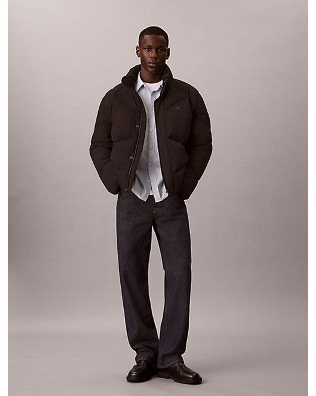 Calvin Klein Brown Jeans Relaxed Quilted Down Puffer Jacket for men