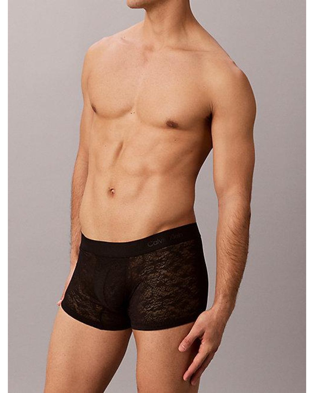Calvin Klein Black Low Rise Trunks Refined Lace for men