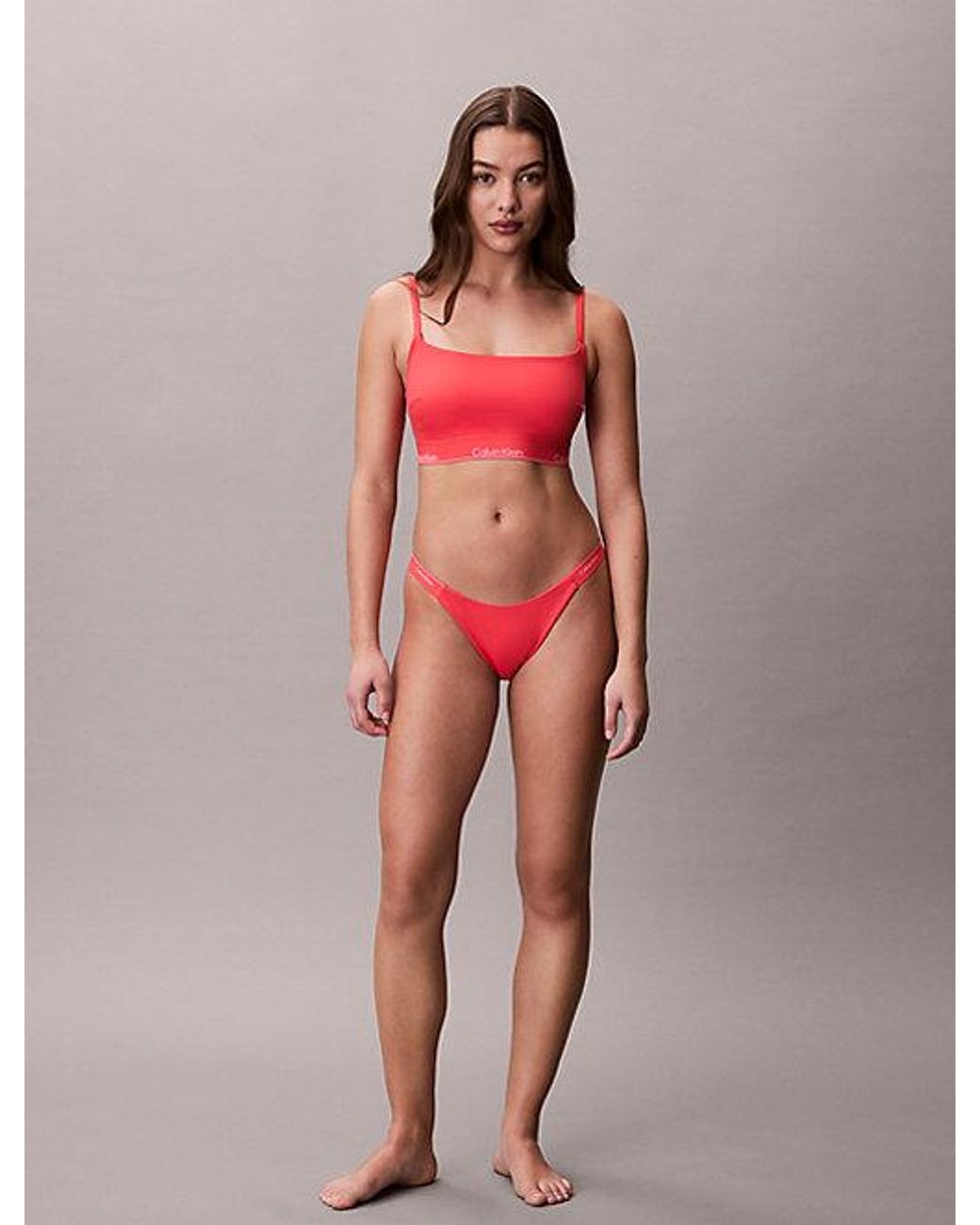 Calvin Klein Red Bikini Bottoms Ck Icon