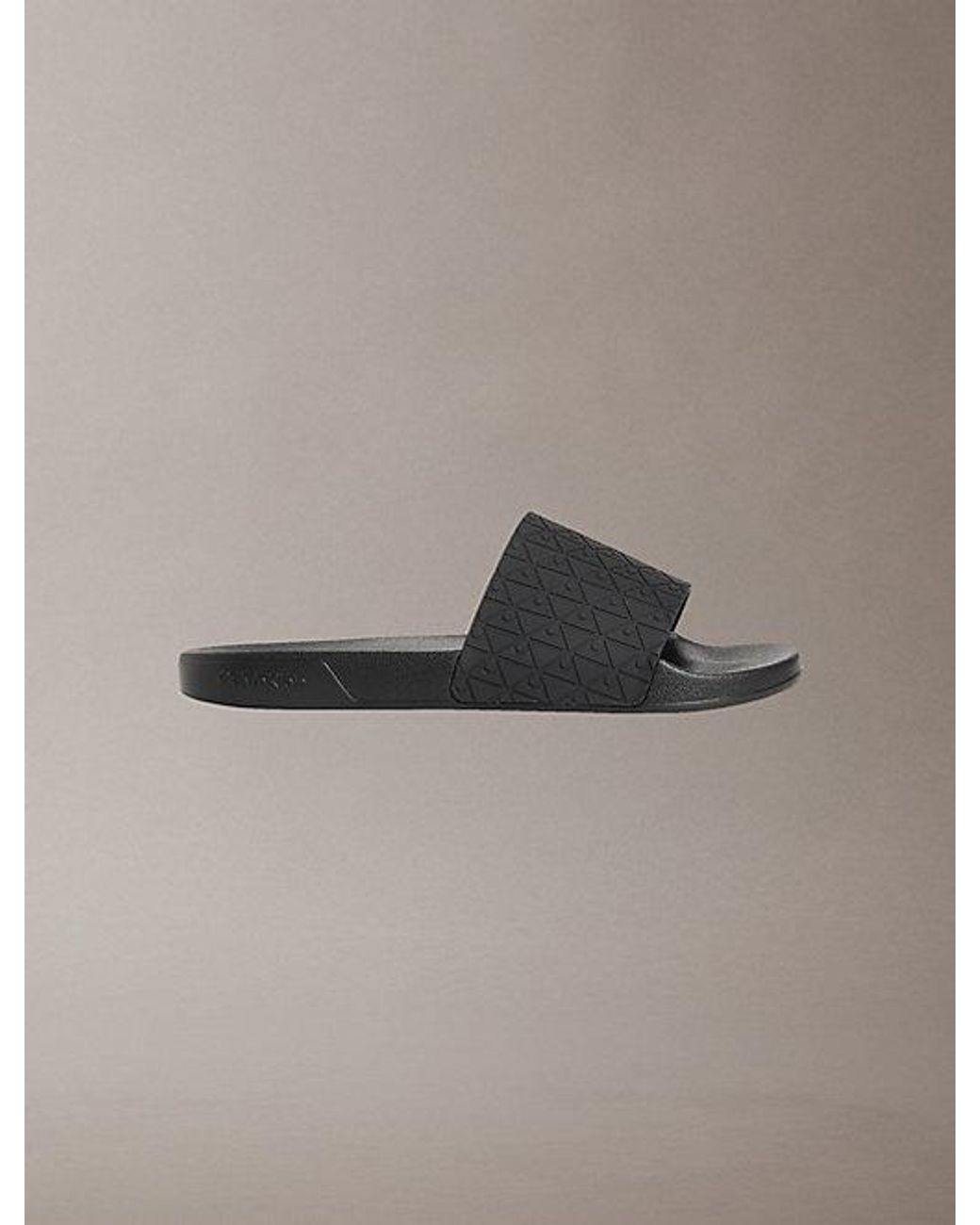 Calvin Klein Gray Nemo Contoured Emblem Logo Sliders for men