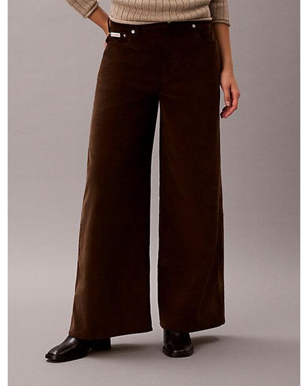 Calvin Klein Multicolor Jeans Corduroy Wide Leg Trousers