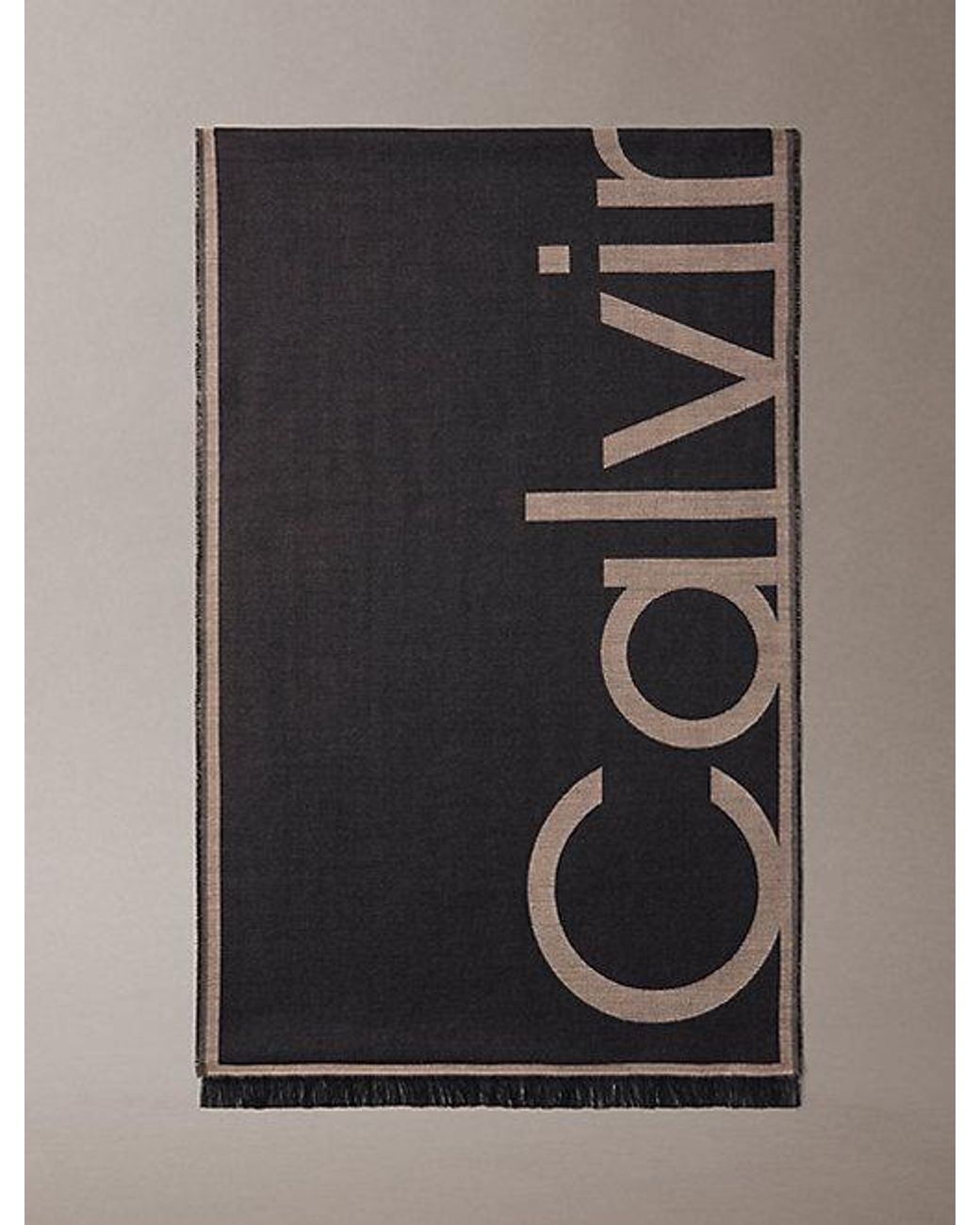 Calvin Klein Black Logo Jacquard Stole