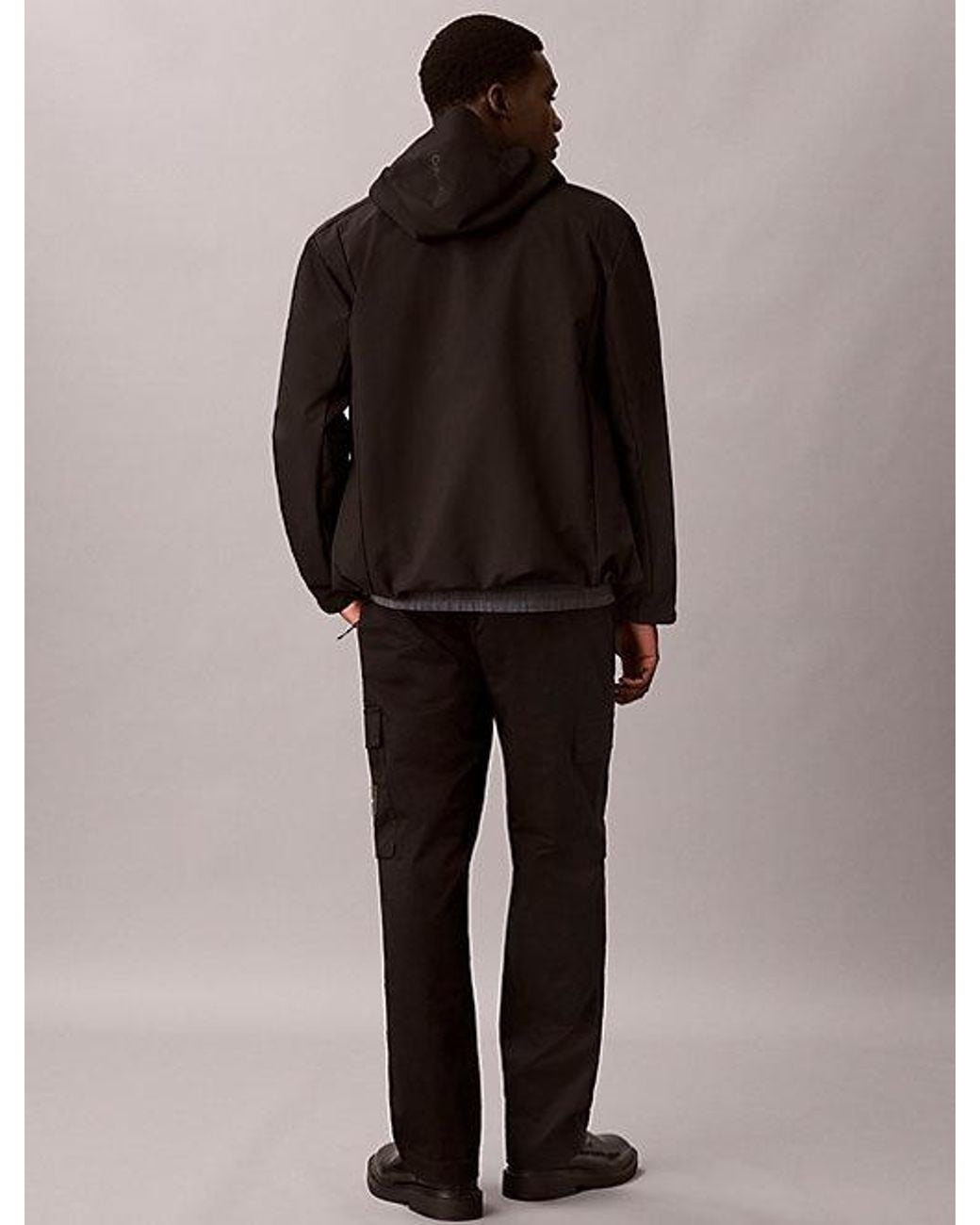 Calvin Klein Black Jeans Comfort Cotton Relaxed Cargo Pants for men