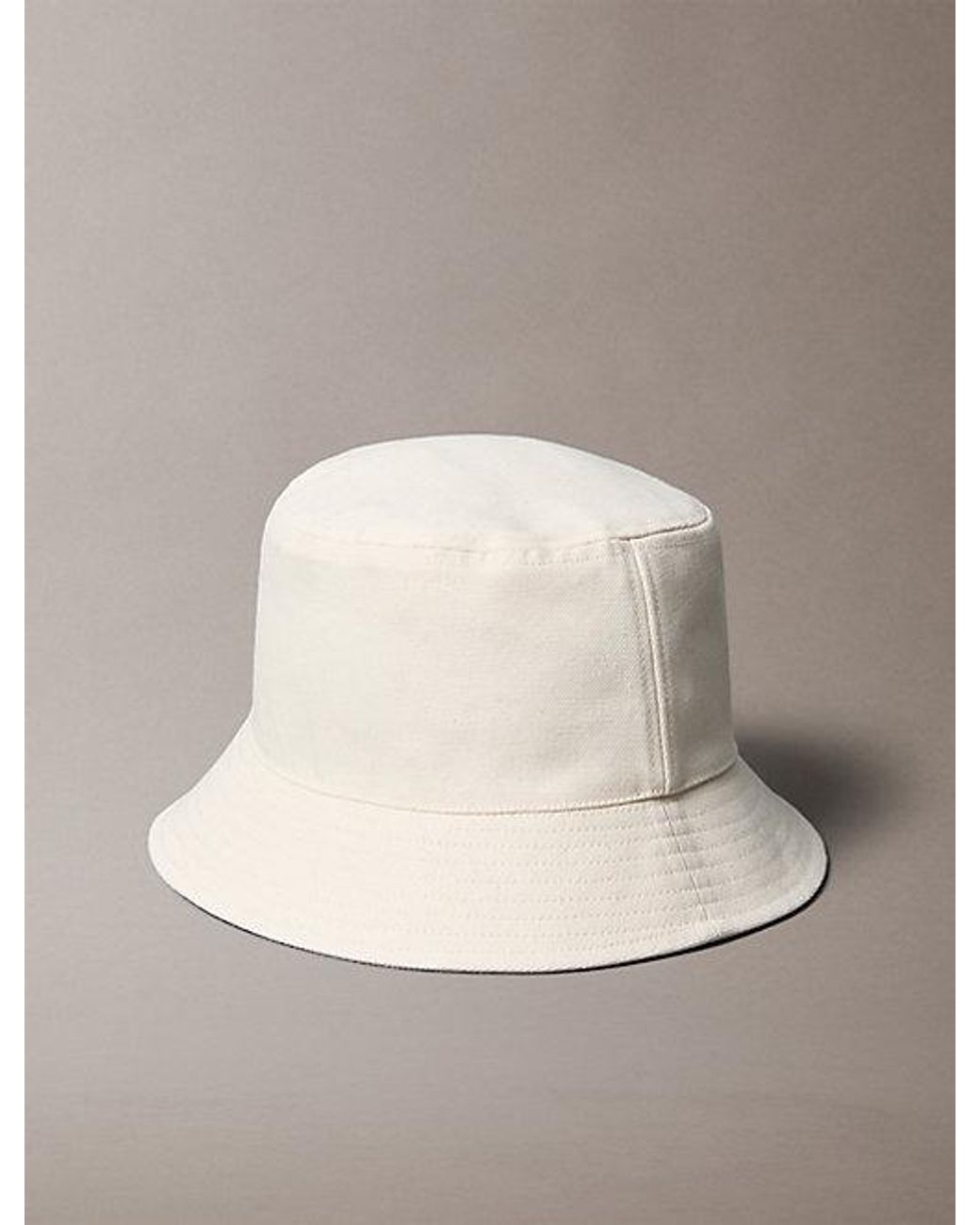 Calvin Klein Natural Canvas Signature Logo Bucket Hat