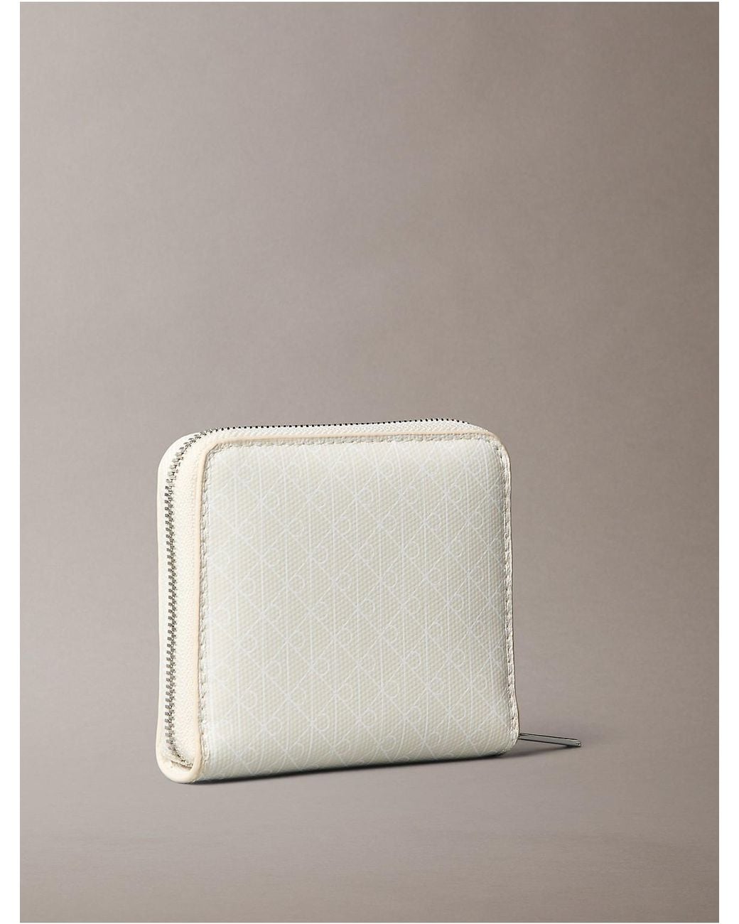 Calvin Klein Multicolor Allover Monogram Square Zip Wallet
