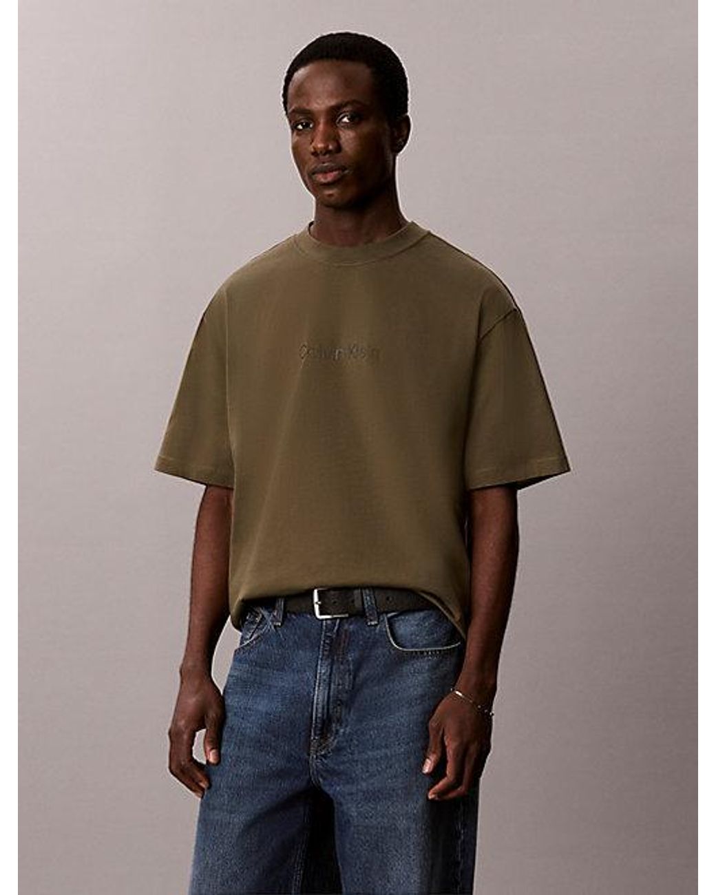 Calvin Klein Multicolor Relaxed Heavy Jersey Logo T-Shirt for men