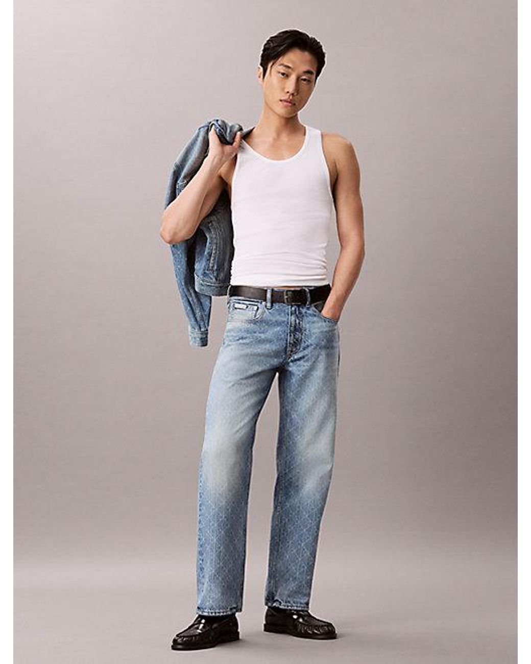 Calvin Klein Blue Jeans 90S Straight Logo Jeans for men
