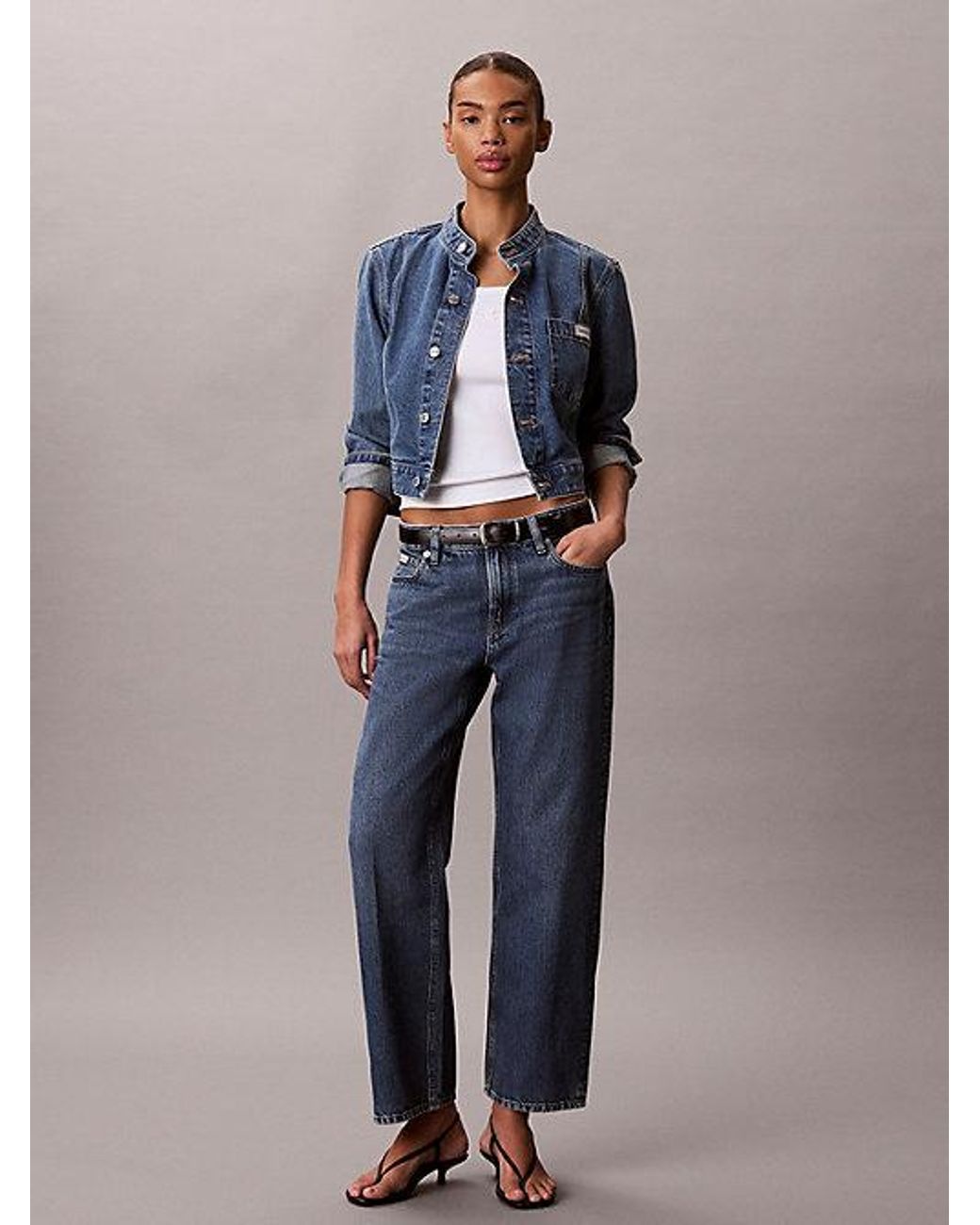 Calvin Klein Blue Jeans Cropped Denim Jacket