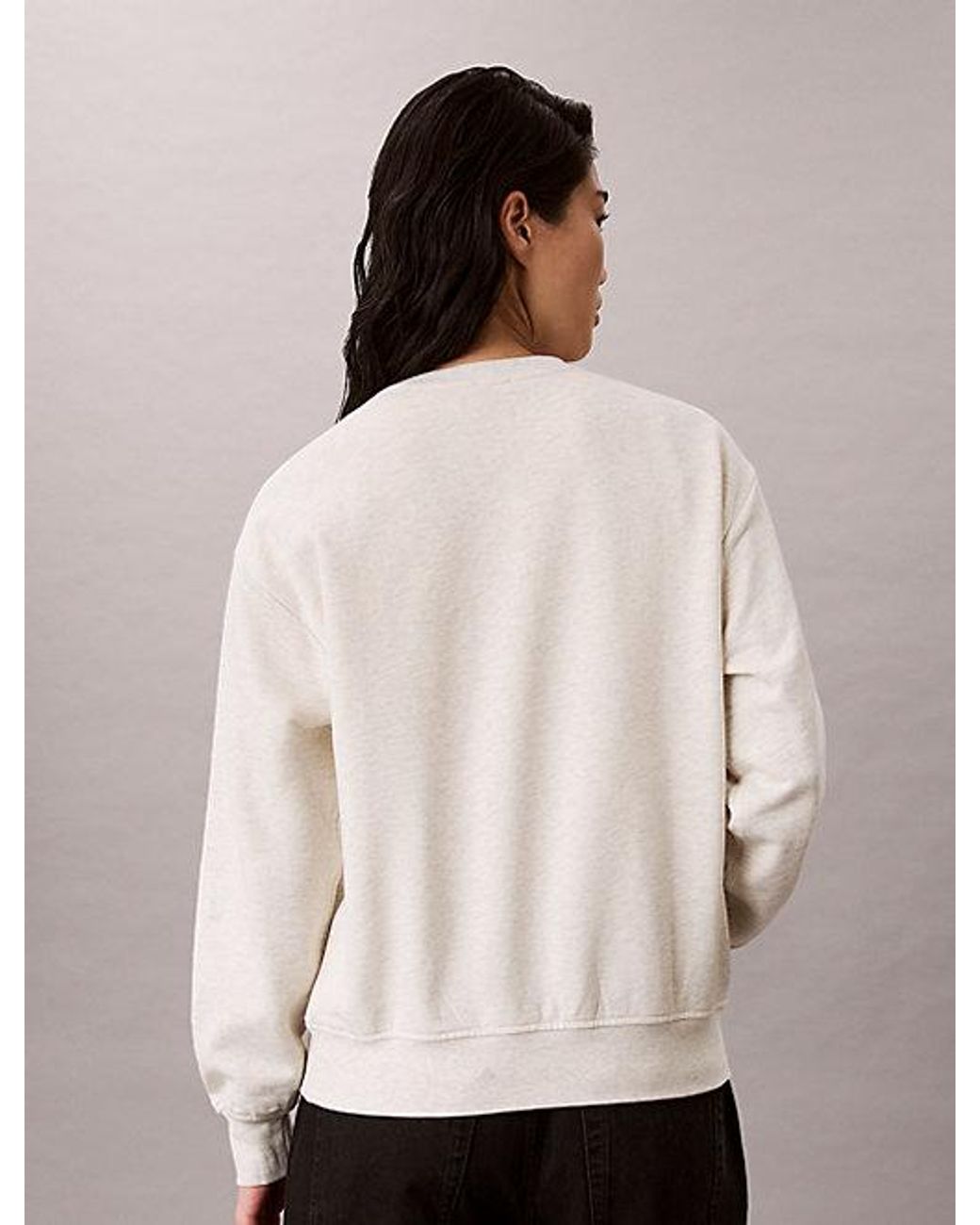 Calvin Klein Relaxed Badstoffen Sweatshirt Met Monologo in het Multicolor