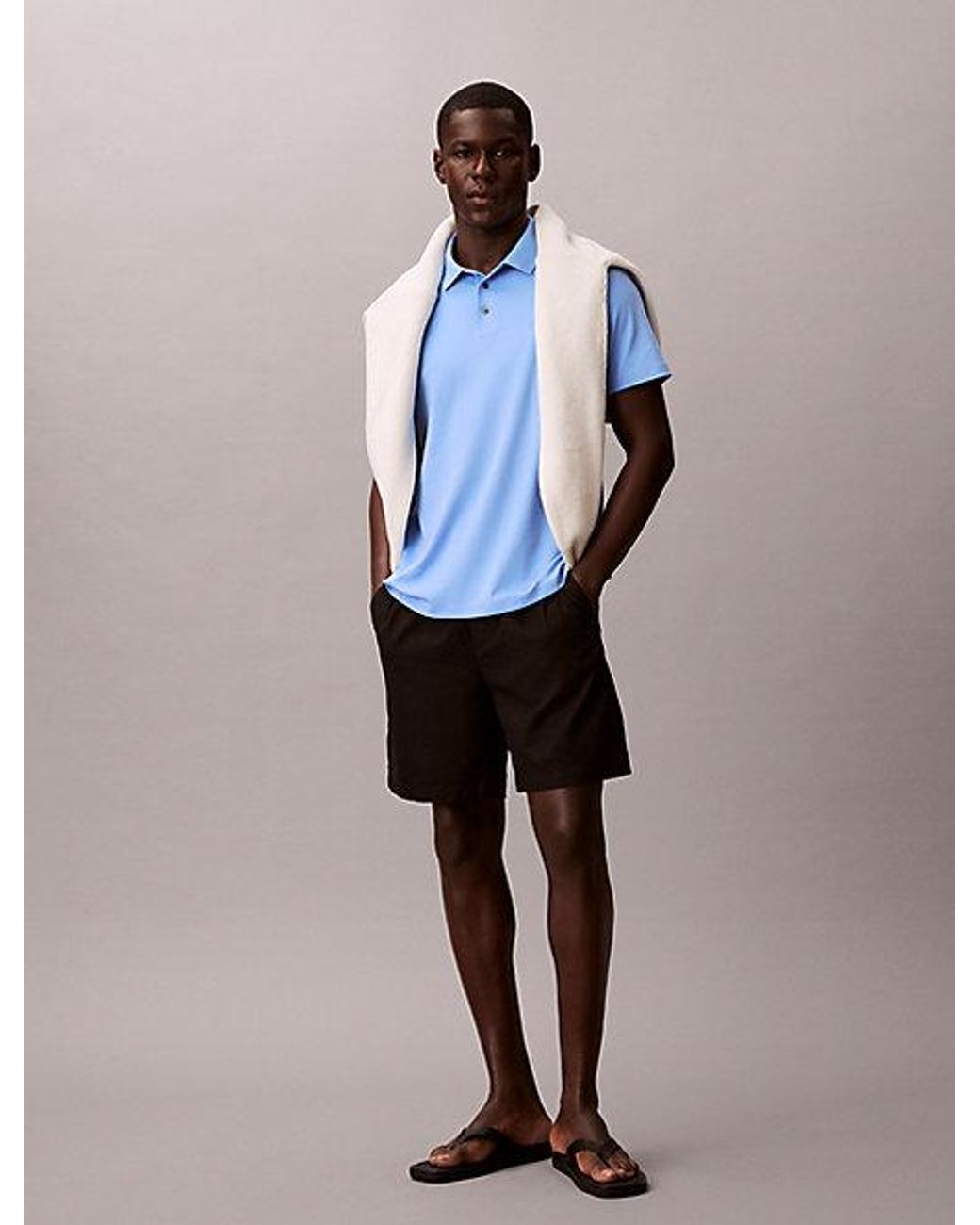 Polo de algodón pima Calvin Klein de hombre de color Multicolor
