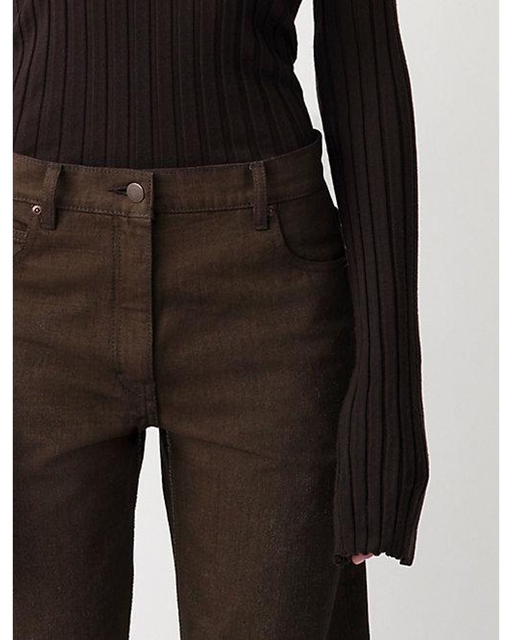 Calvin Klein Amber Geribbelde Polotrui in het Brown