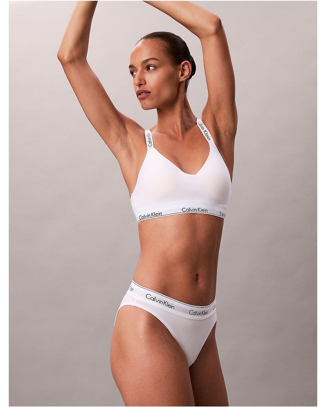Calvin Klein White Lightly Lined Bralette Icon Cotton Modal