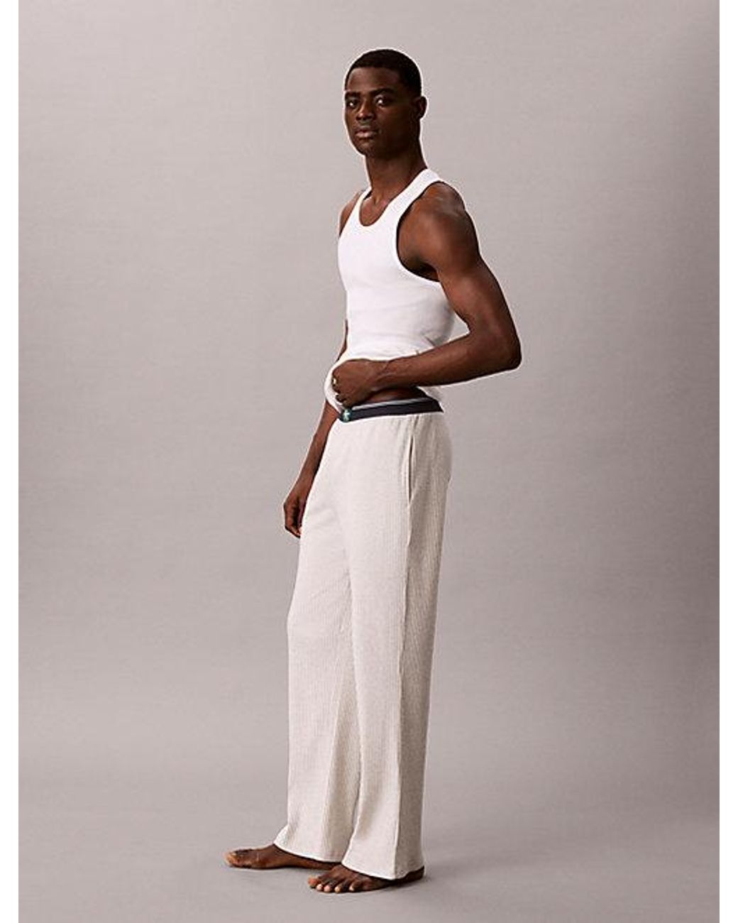 Calvin Klein Multicolor Archive Logo Ribbed Pyjama Pants Heritage Waffle for men