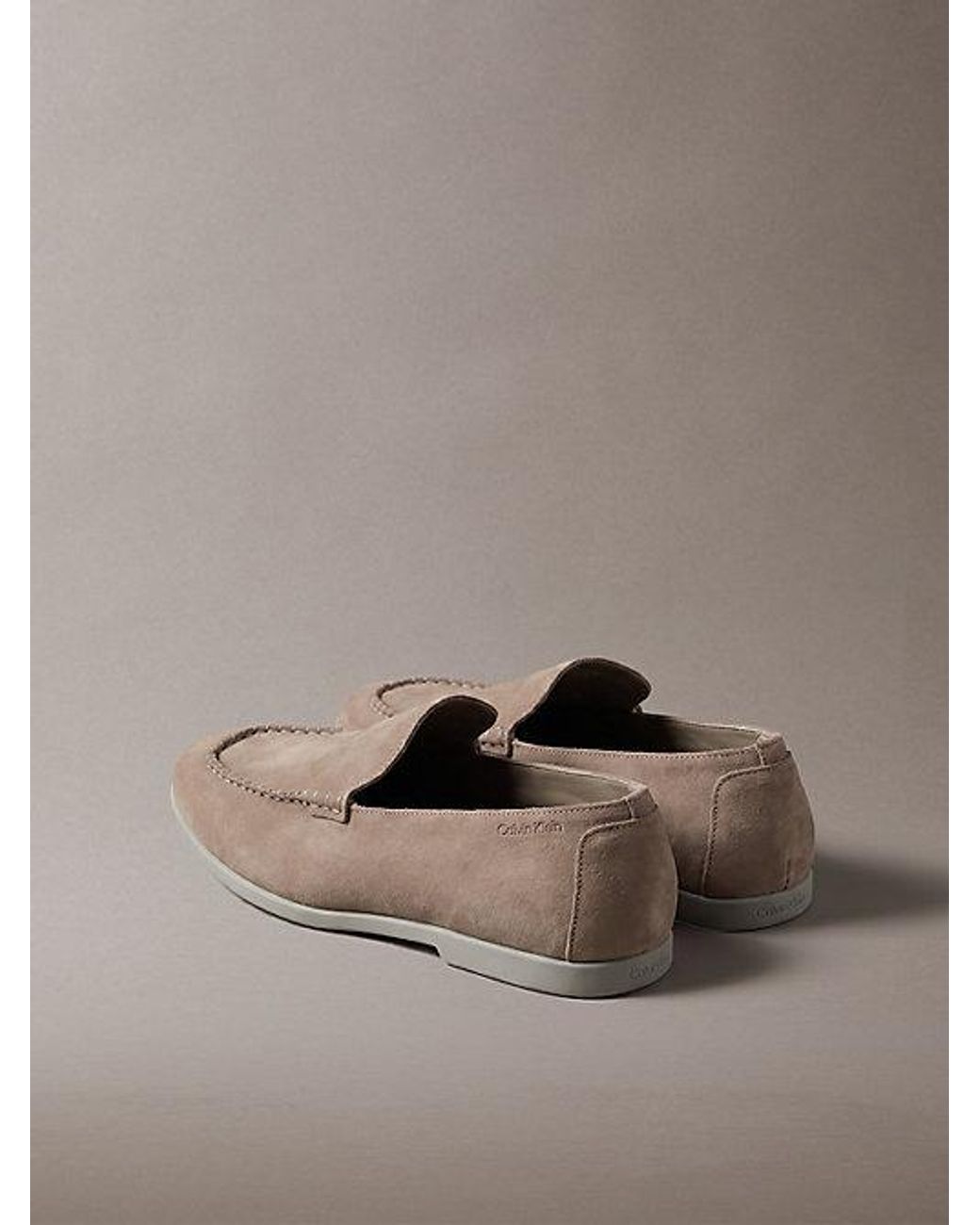 Calvin Klein Brown Taylor Suede Apron Toe Hybrid Loafers for men