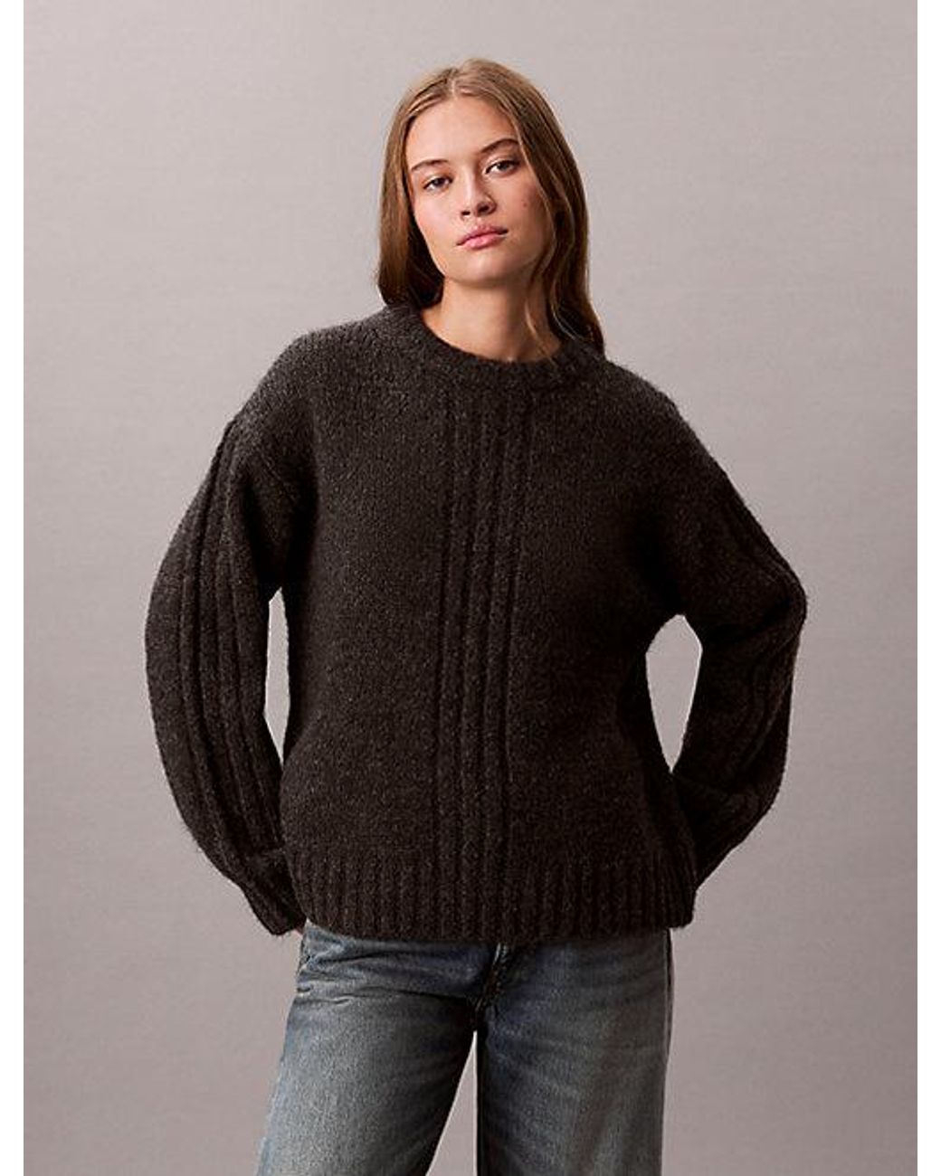 Calvin Klein Black Brushed Blend Pullover Jumper