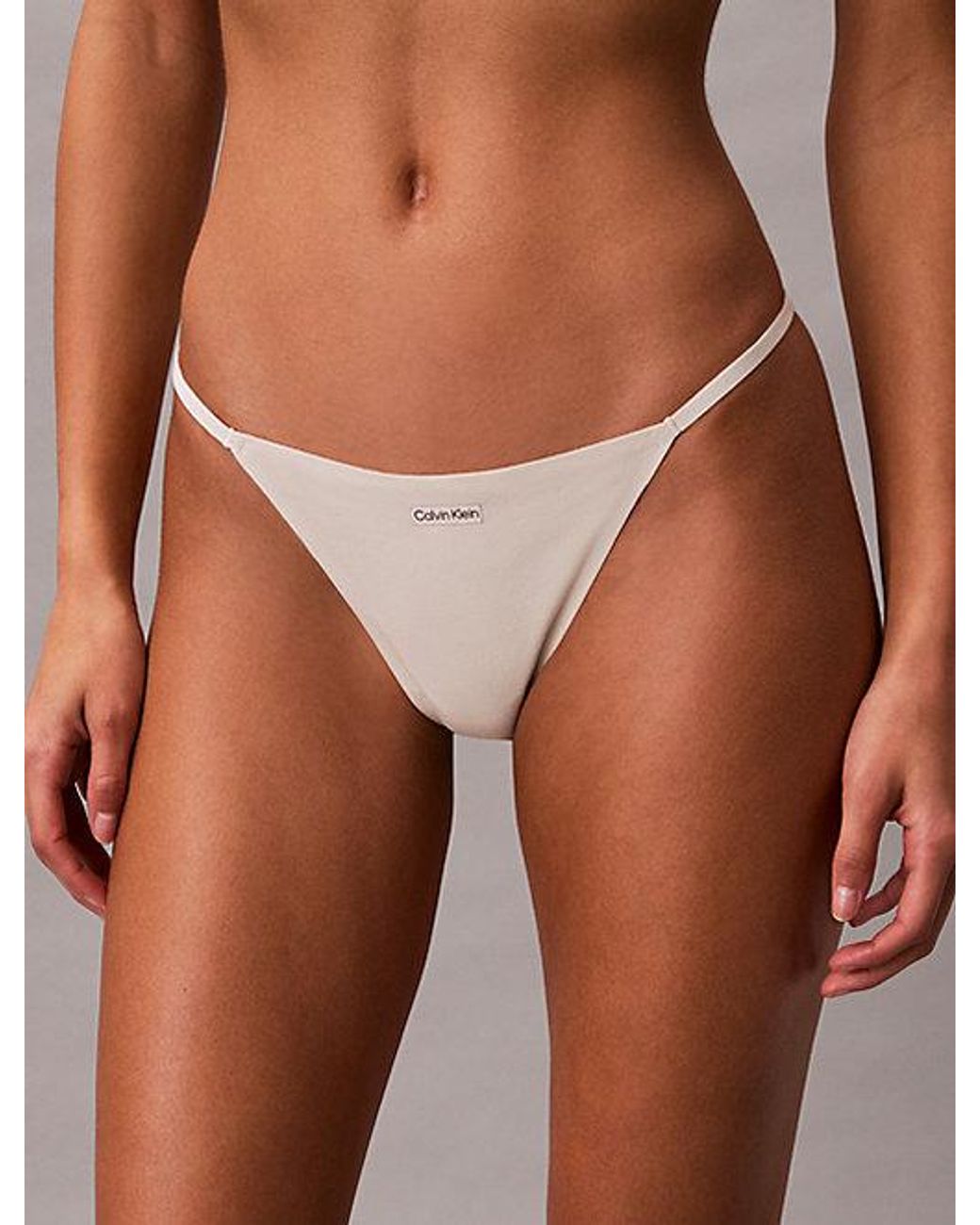 Calvin Klein Brown String Thong Cotton Modal Bare