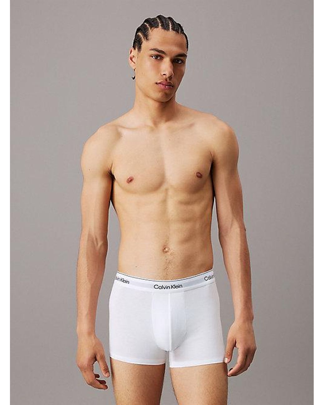 Calvin Klein White 3 Pack Trunks - Modern Cotton for men