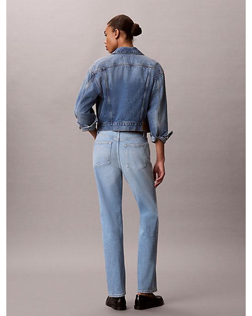 Calvin Klein Blue Jeans High Rise Straight Jeans