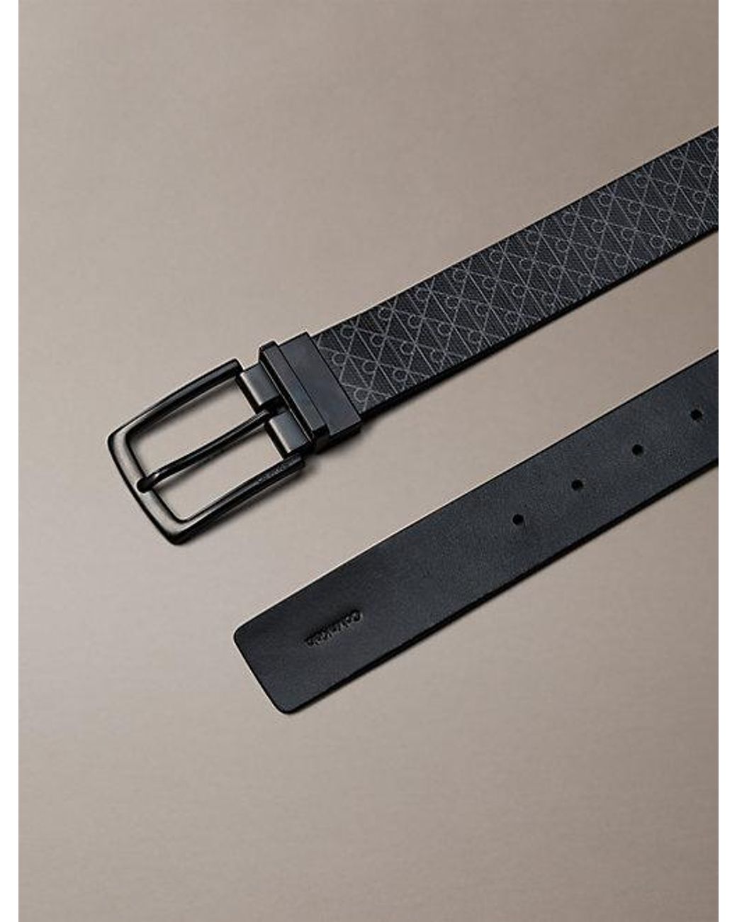 Calvin Klein Black Reversible Logo Belt for men