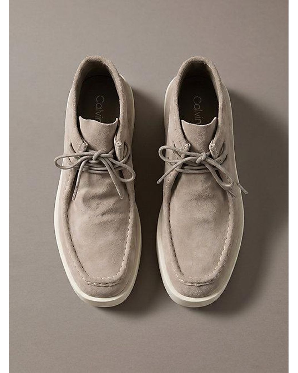 Calvin Klein Brown Suede Platform Desert Boots