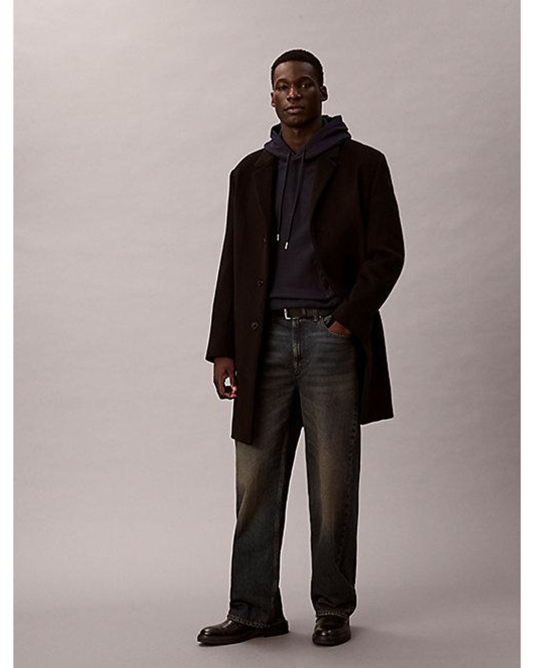 Calvin Klein Blue Jeans Relaxed Monogram Hoodie for men