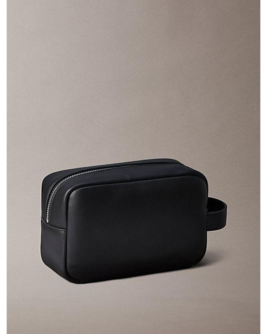 Calvin Klein Gray Signature Logo Wash Bag for men