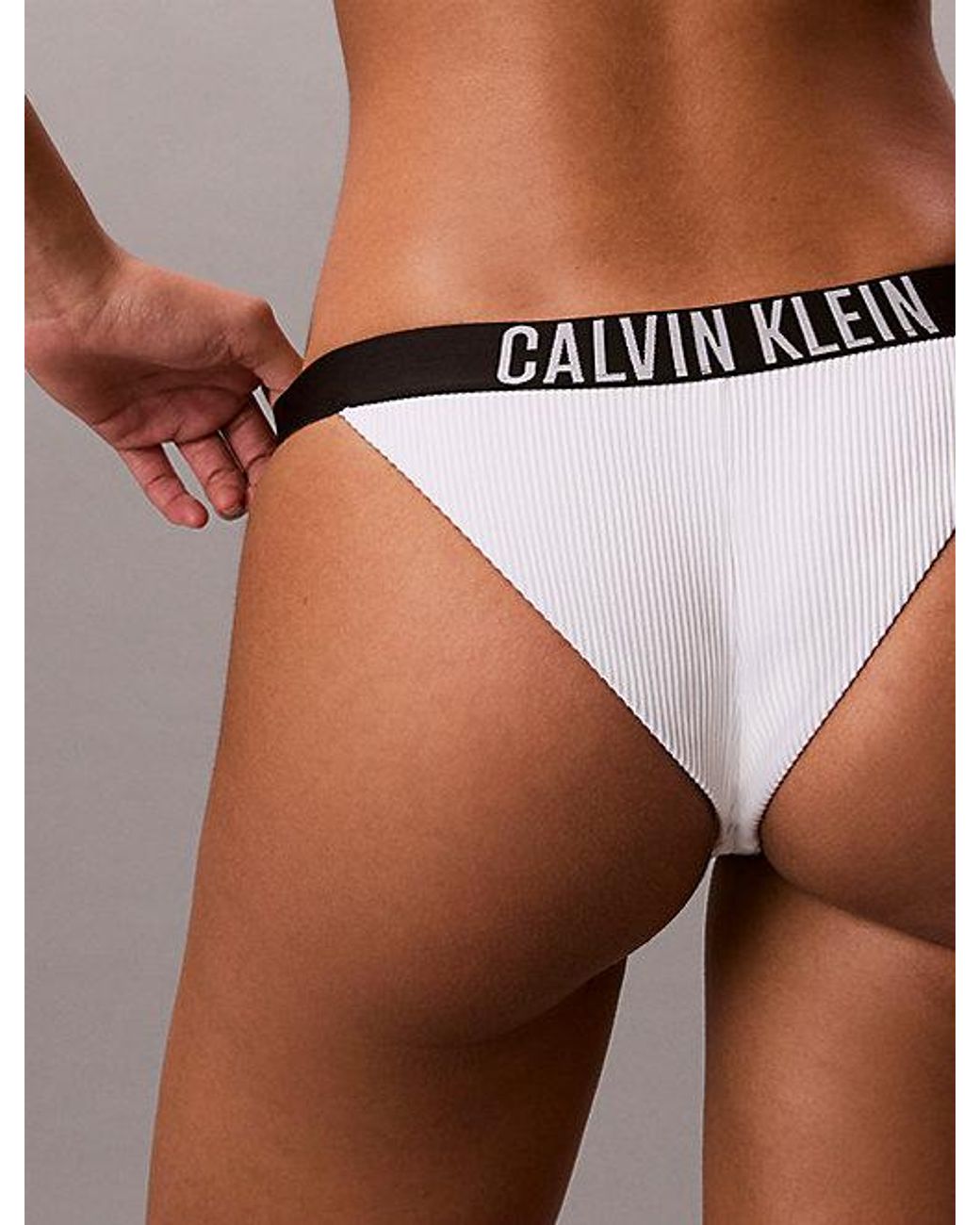 Calvin Klein White Brazilian Bikini Bottoms Intense Power