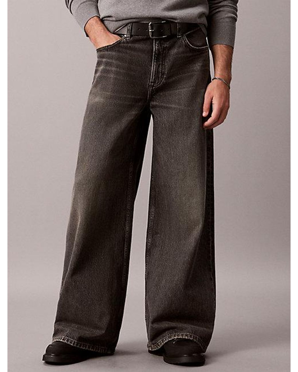 Calvin Klein Gray Jeans Extreme Baggy Jeans for men