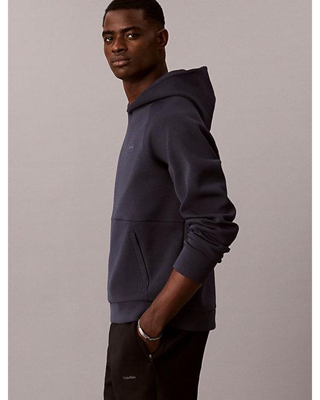 Calvin Klein Blue Sport Performance Double Knit Hoodie for men