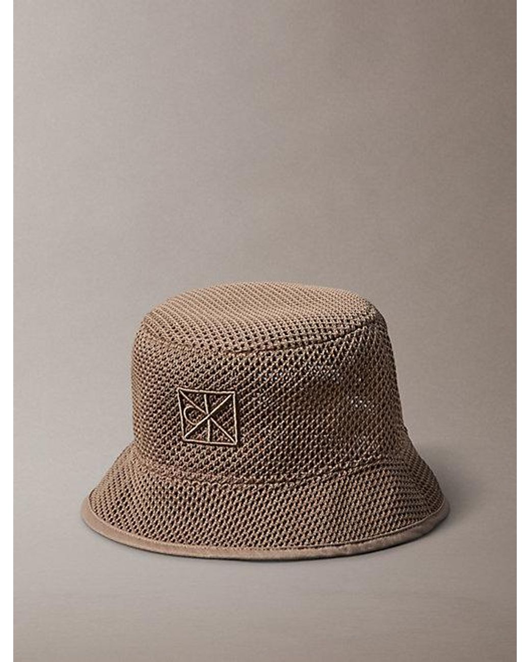 Calvin Klein Brown Mesh Emblem Logo Bucket Hat