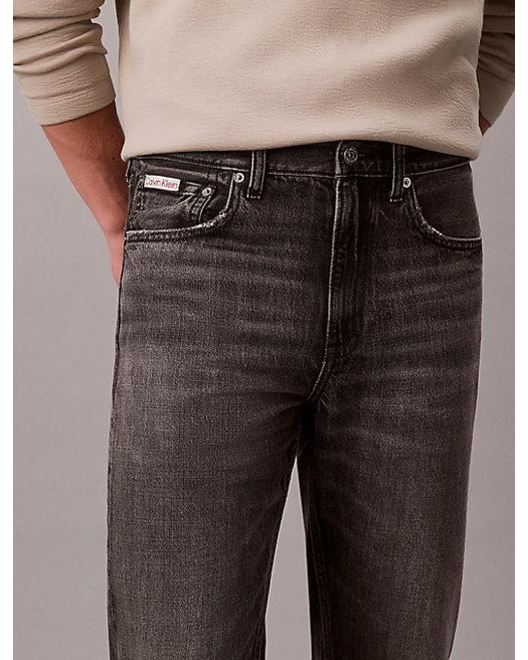 Calvin Klein Gray Jeans Tencel Blend 90S Straight Jeans for men