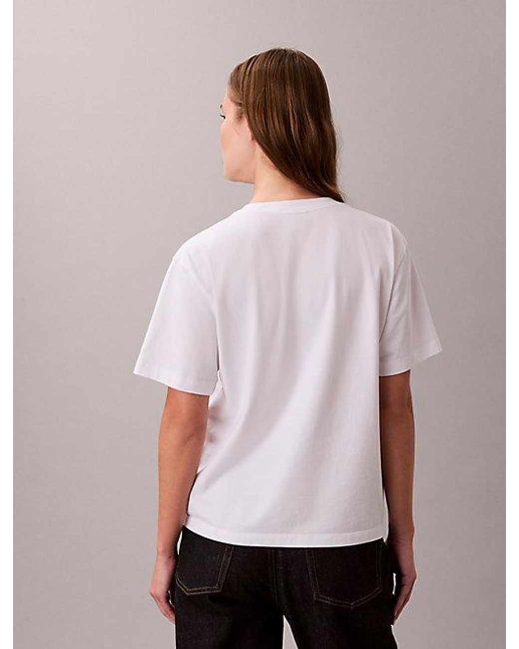 Calvin Klein White Kate Moss Graphic Boxy T-Shirt