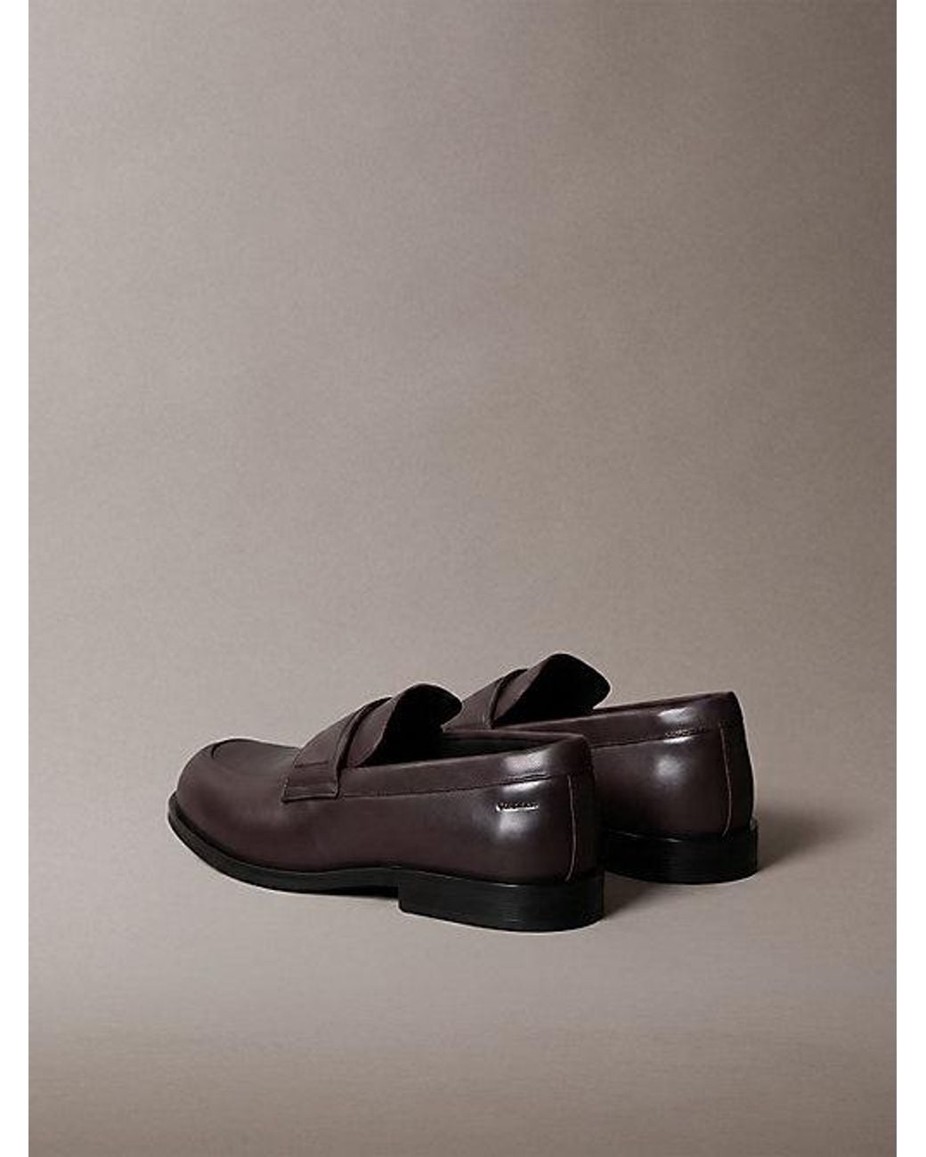Calvin Klein Gray Theo Leather Loafers for men